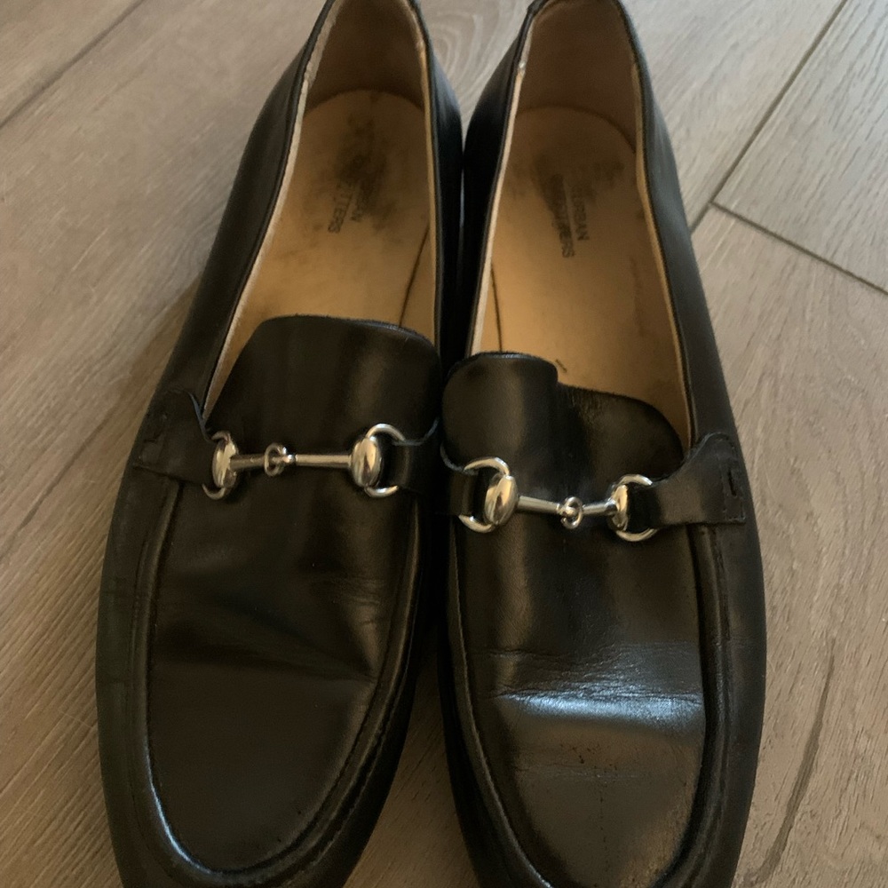 Women's Black Leather Loafers